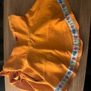 Orange Embroidered Crop Top